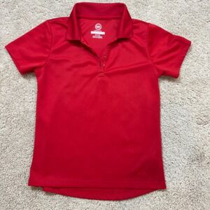 Wonder Nation Boys Red Performance Polo Shirt School Uniform Size M 7-8 ShortSlv
